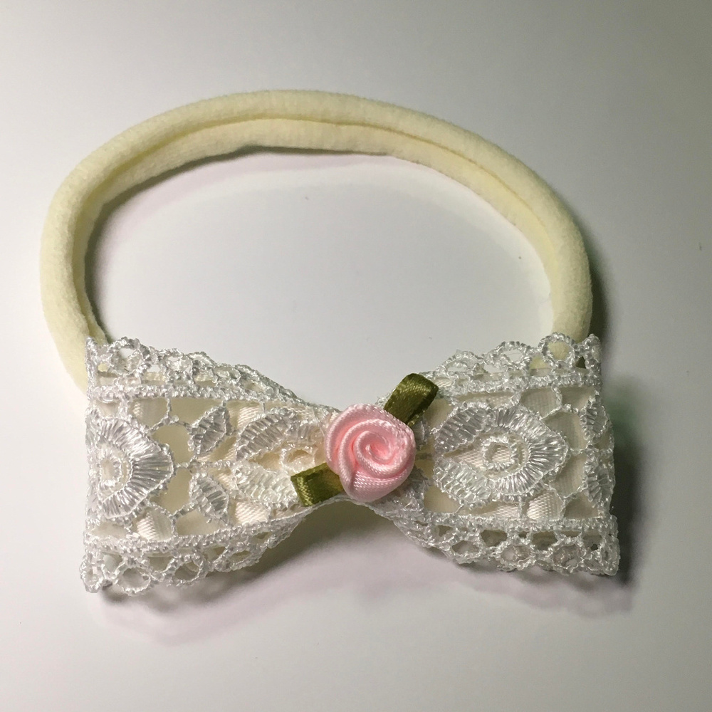 Lace bow nylon Headband Newborn